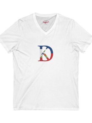 11312144469414399287_2048-5.jpeg Joyful V-Neck T-Shirt – Comfortable Unisex Jersey Tee, Perfect Gift for Birthdays & Anniversaries