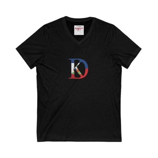 Joyful V-Neck Tee - Stylish Unisex Jersey Tee for Everyday Celebrations, Gifts for Birthdays, Anniversaries, Positive Vibes, Unique Fashion - Image 3