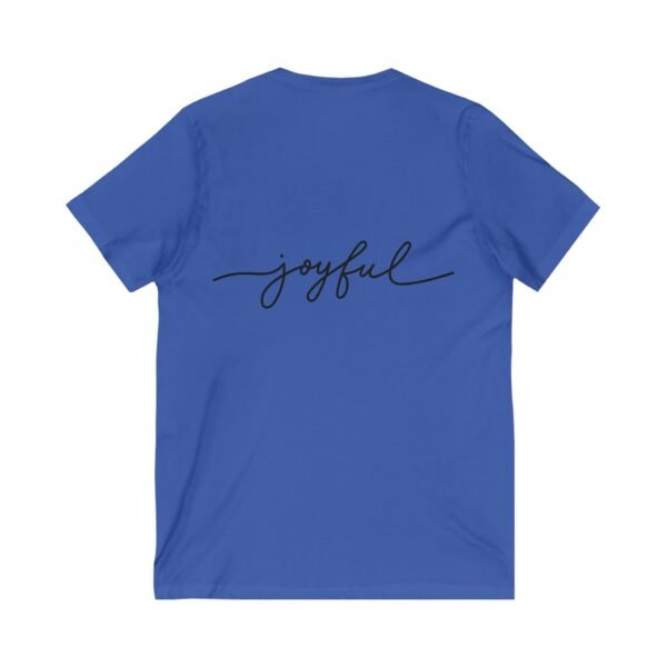 Joyful V-Neck Tee - Stylish Unisex Jersey Tee for Everyday Celebrations, Gifts for Birthdays, Anniversaries, Positive Vibes, Unique Fashion - Image 6