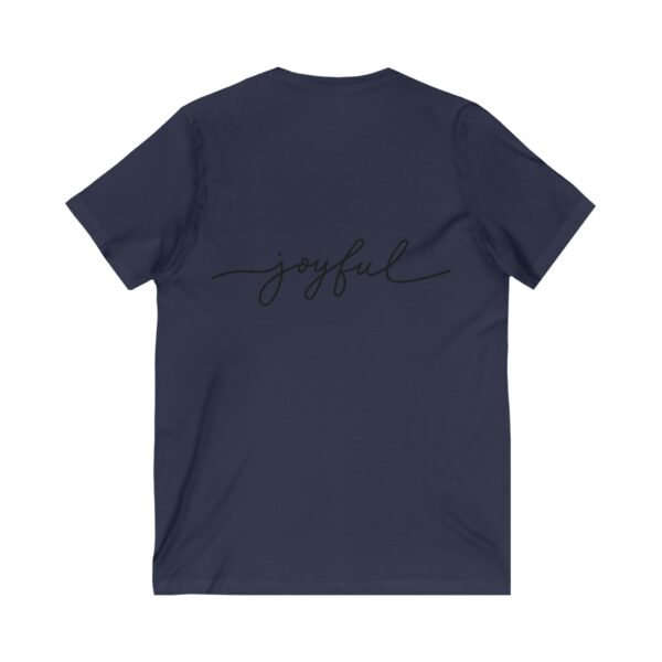 Joyful V-Neck Tee - Stylish Unisex Jersey Tee for Everyday Celebrations, Gifts for Birthdays, Anniversaries, Positive Vibes, Unique Fashion - Image 8