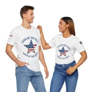 Patriotic Short Sleeve Tee - Land of the Free, Perfect for Independence Day, Veteran's Day, Family Gatherings, Summer Fun, Gifts for [...]