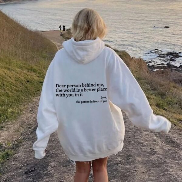 72ac7707-3579-4920-8fce-fba2a4c6c9be.jpg Unisex Hoodie – “The World Is a Better Place with You” Plush Letter Print Pullover, Drawstring Style