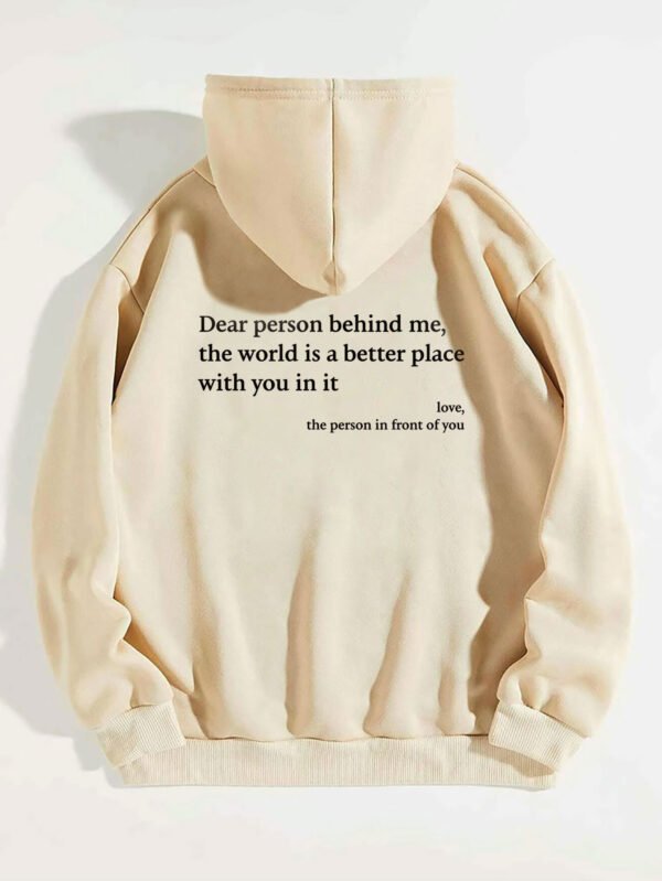 b109f0ba-fee5-43cb-9ded-5f18e4cc8d49.jpg Unisex Hoodie – “The World Is a Better Place with You” Plush Letter Print Pullover, Drawstring Style