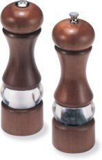 Olde Thompson 6 Caffe Wood Pepper Mill and Salt Shaker Set Golden Frame