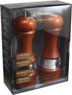 Olde Thompson 6 Caffe Wood Pepper Mill and Salt Shaker Set Golden Frame - Image 2