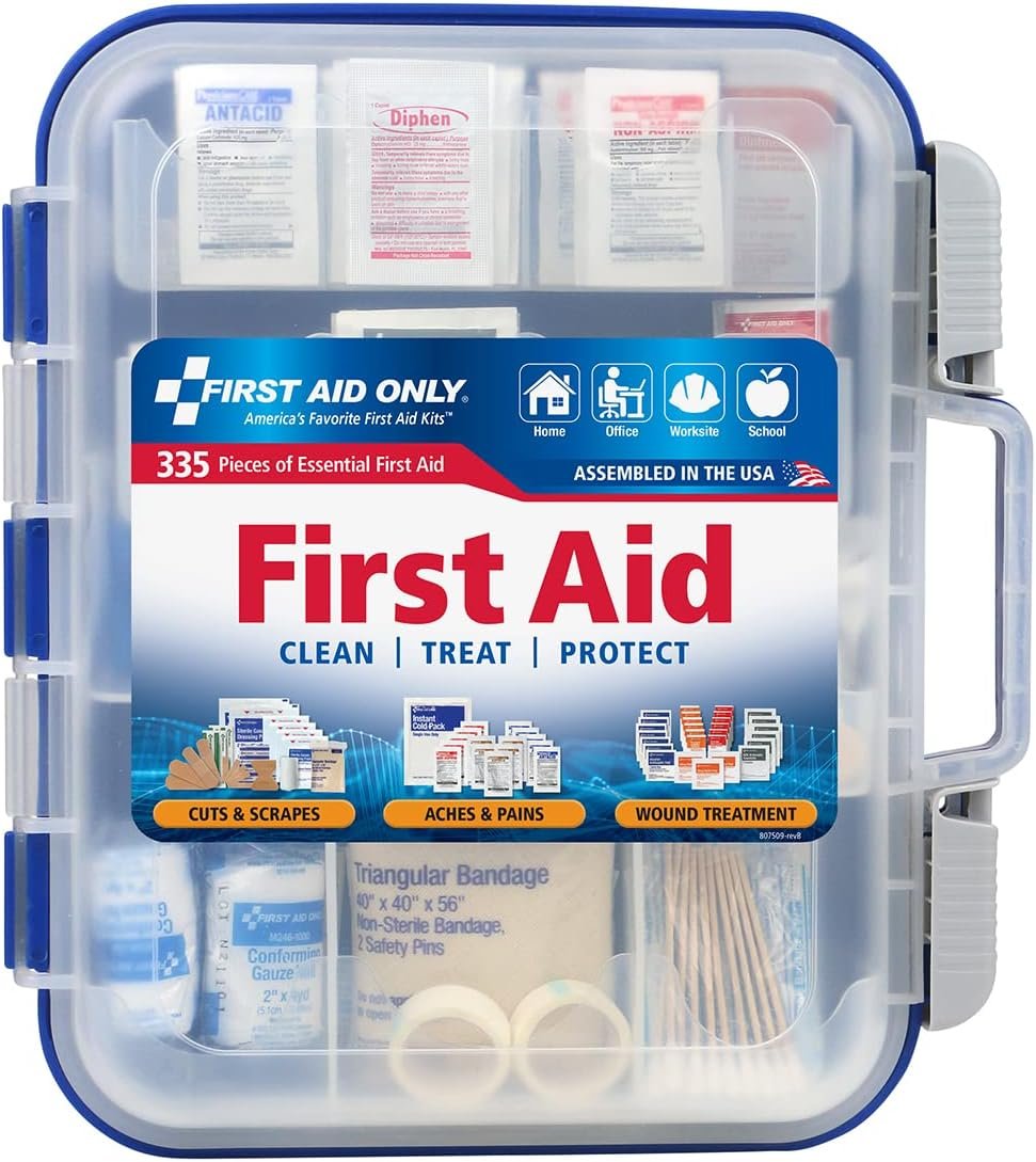 71XQVBM5uBL._AC_SL1200_.jpg First Aid Only 91247 OSHA-Compliant Kit, 335 Piece, Multicolored - Image 1