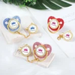 Luxury Baby Pacifier with Rhinestone Clip & Lid - Image 4