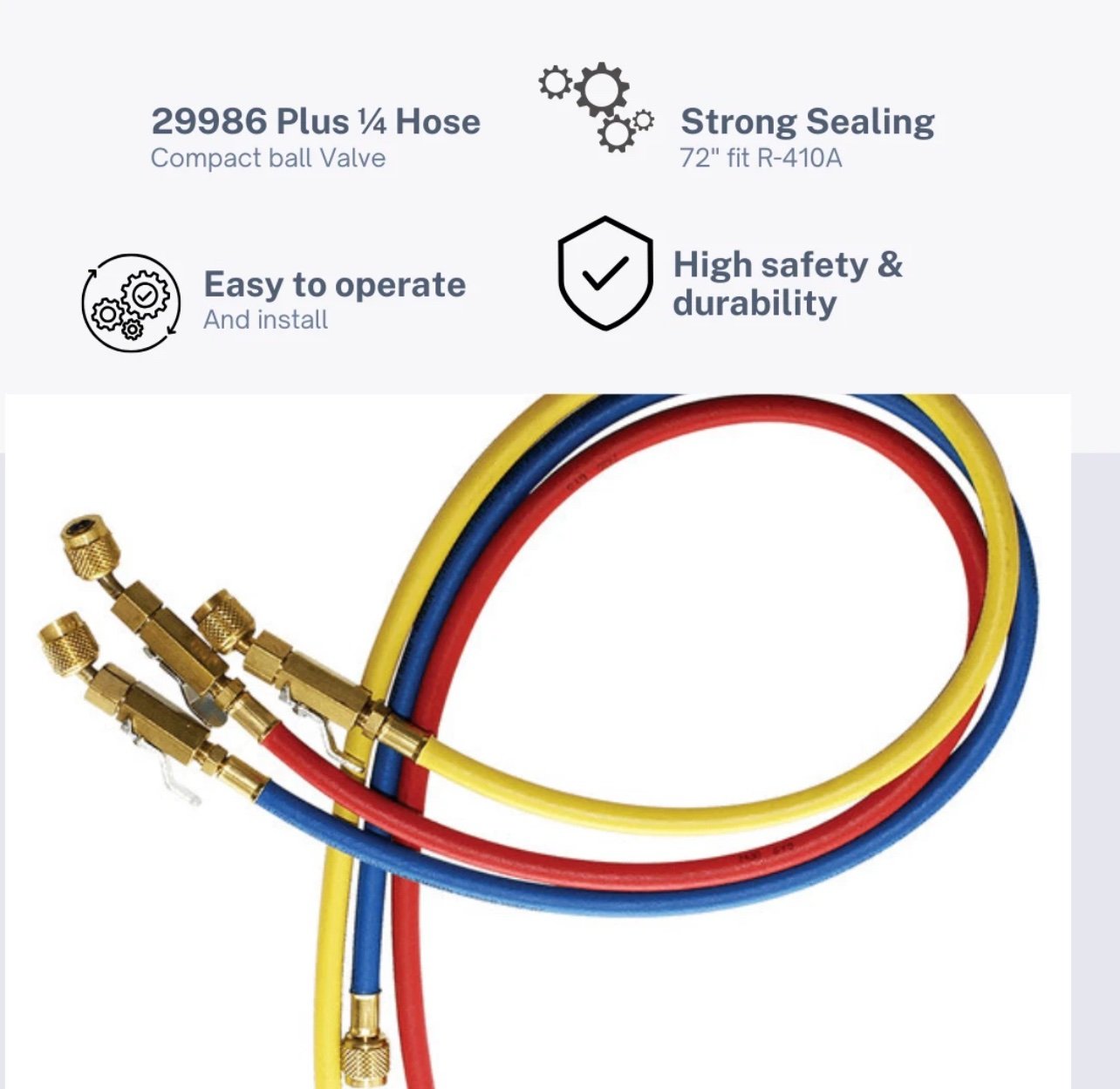 img_4731 Yellow Jacket 29986 Plus I| 1/4"
with Compact Ball Valve, 72'' – Pack of 3 Durable Lines - Image 1